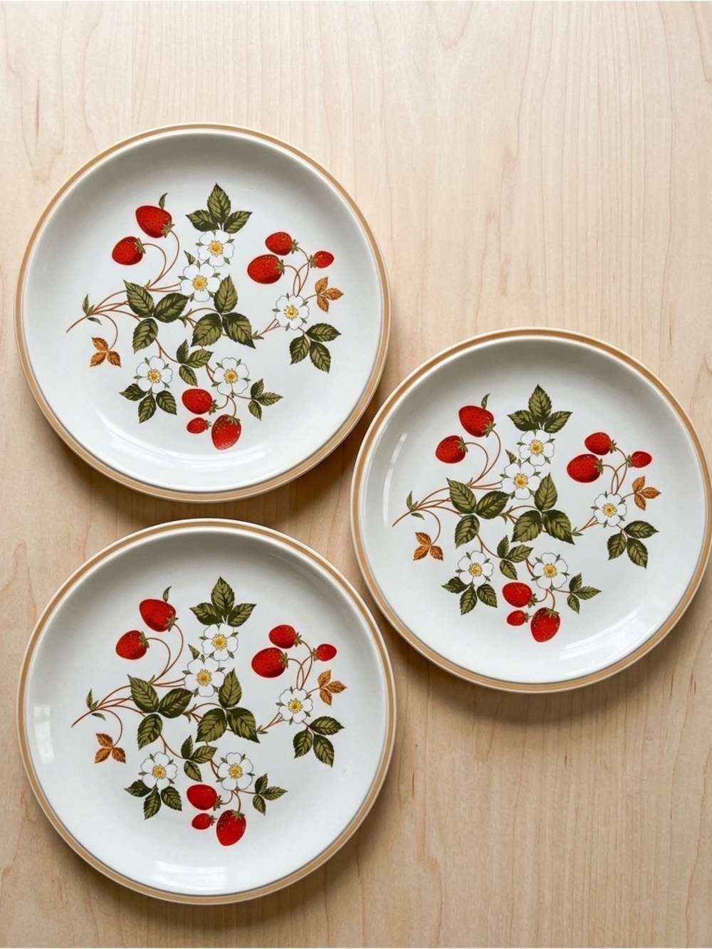 Vintage 70s Sheffield Strawberries 'N Cream Stoneware 10.5 Inch Dinner Plate 308